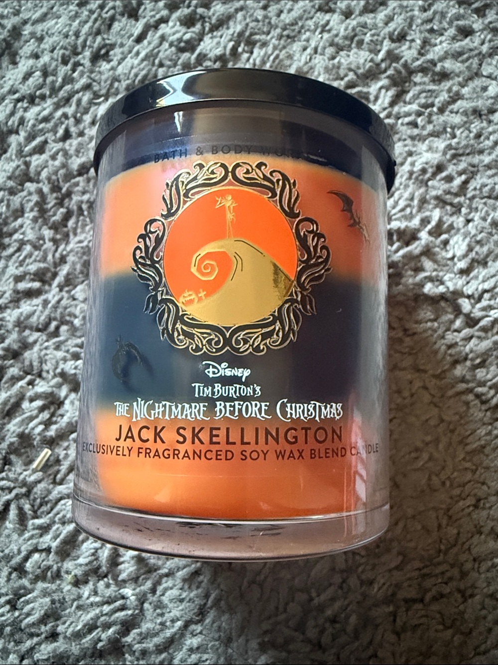 Bath & Body Works Orange and Black Jack Skellington Jar Candle - Picture 1 of 3